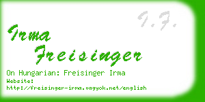 irma freisinger business card